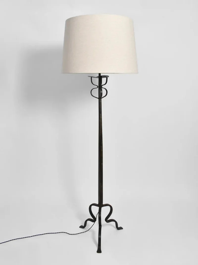 Vintage Tripod Iron Floor Lamp, 1960s