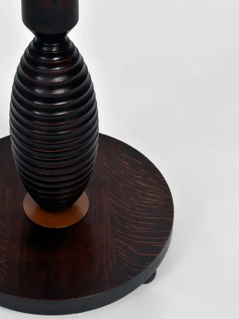 Vintage Dark Wooden Floor Lamp, 1930s