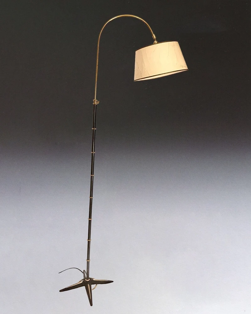 Vintage Neoclassical Brass floor lamp by Gilles Sermadiras for the Maison & Jardin
