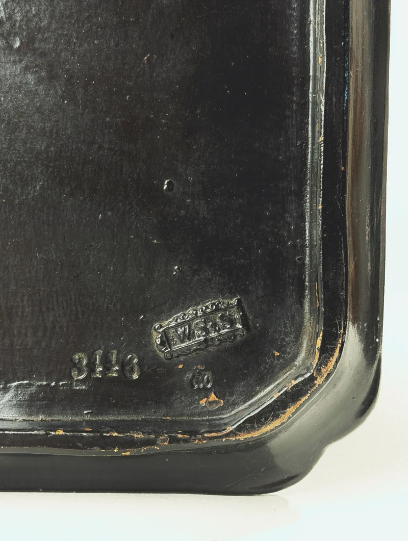 Rectangular Decorative Tray by Wilhelm Schiller & Sons, Bohemia, circa 1900.