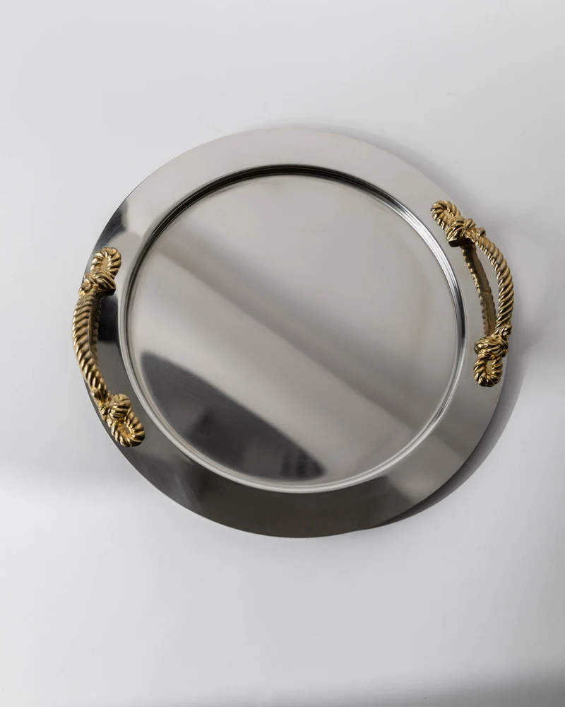 Vintage 1980s Stainless Steel Tray