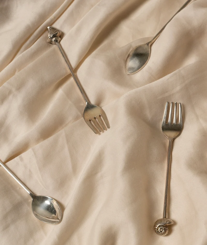 Silver Shell Fork Set of Two