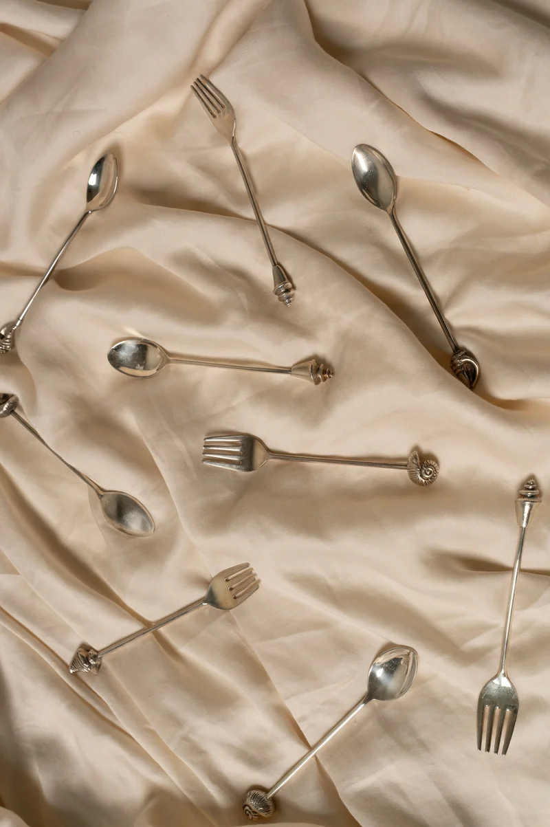Silver Shell Spoon Set of Two