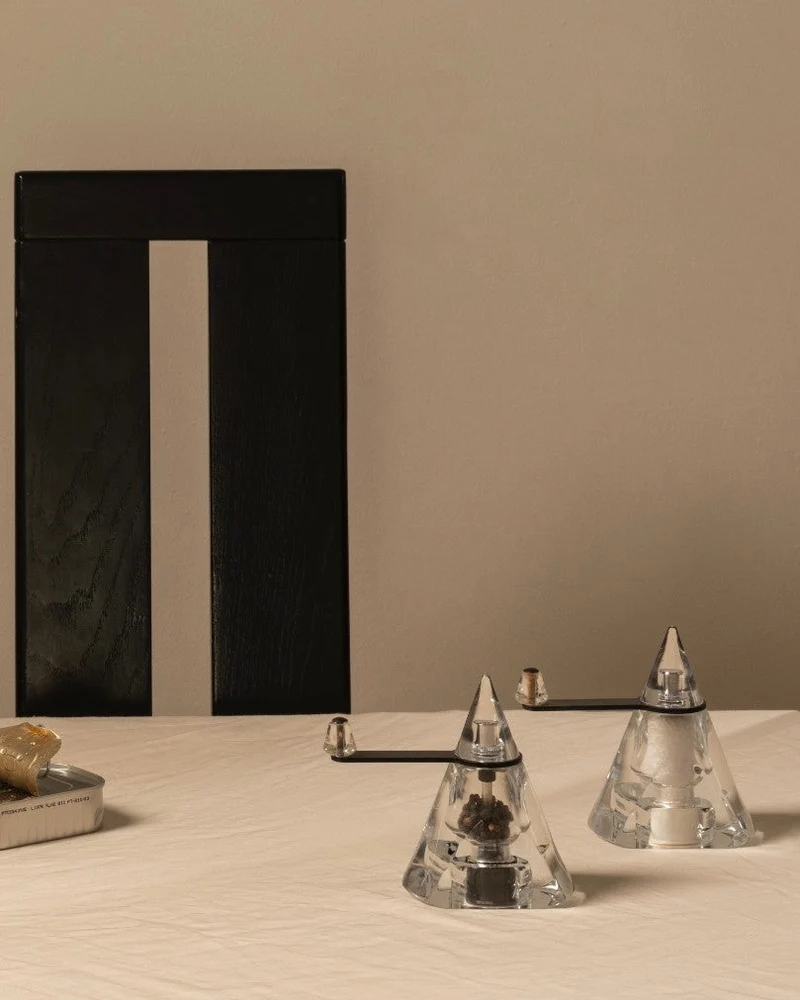 Vintage Modernist Pepper & Salt in Acrylic Glass