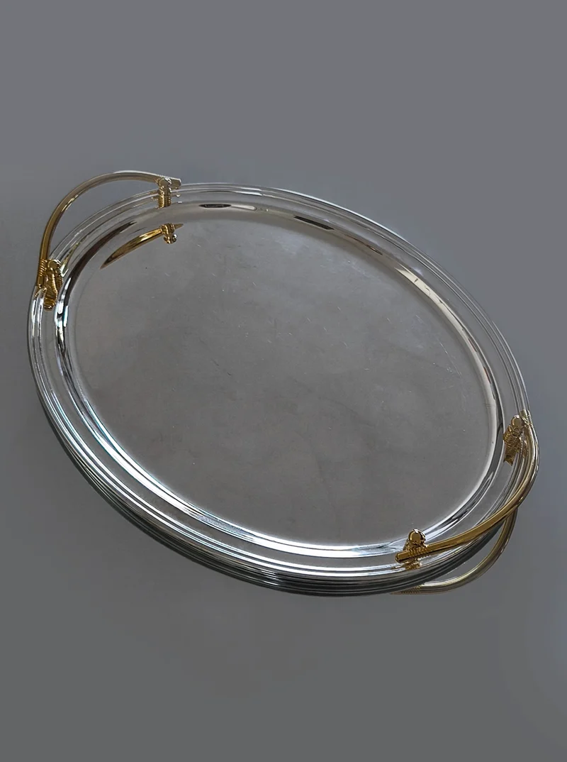 Large Oval Silver-plated Tray