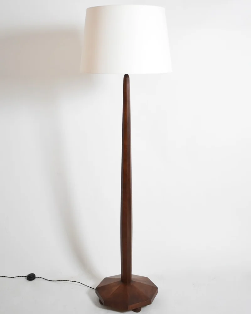 Vintage Art deco wooden floor lamp, 1930s