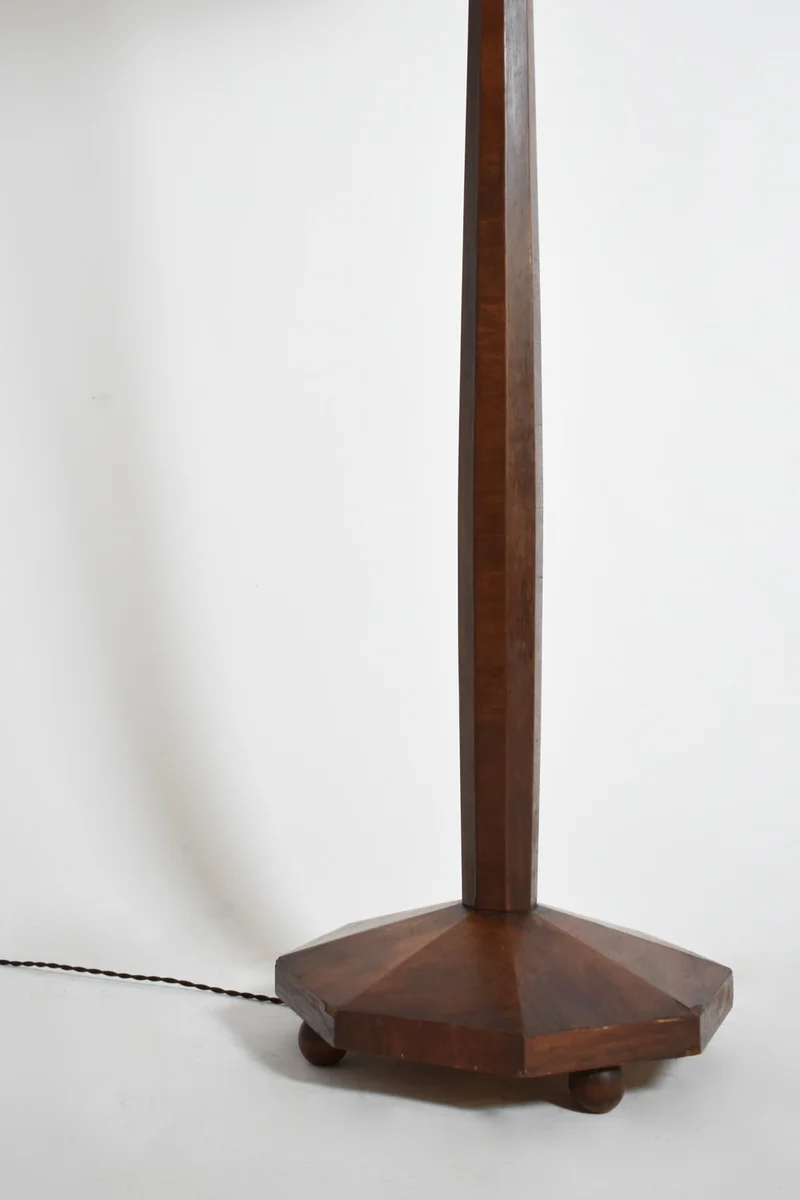 Vintage Art deco wooden floor lamp, 1930s