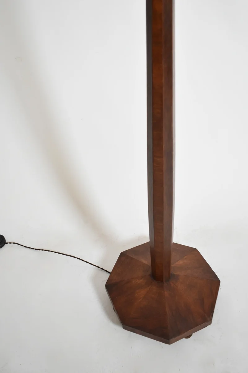 Vintage Art deco wooden floor lamp, 1930s