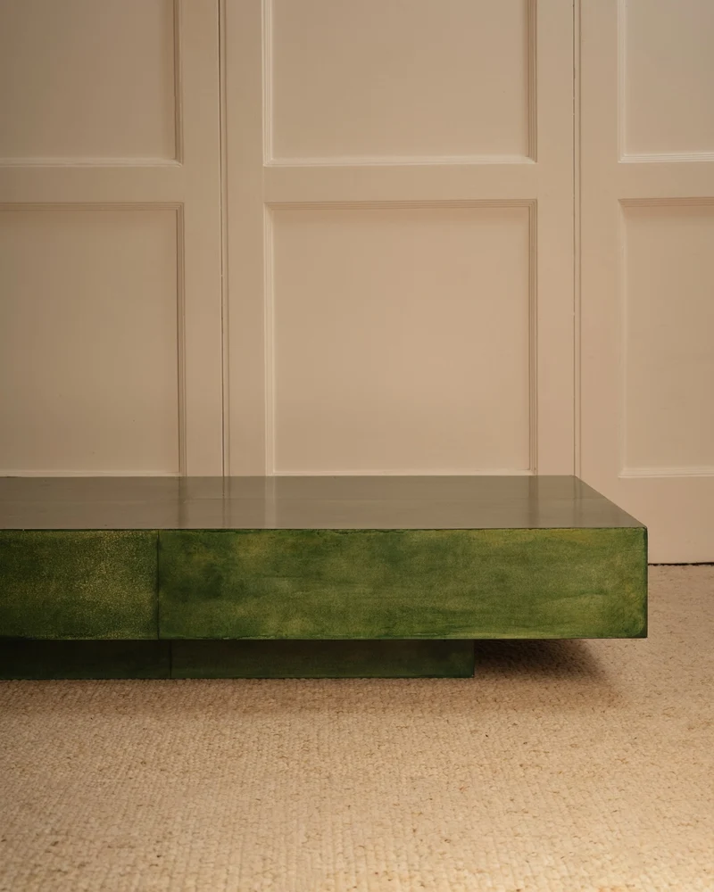 Green parchment table