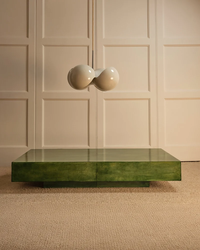 Green parchment table