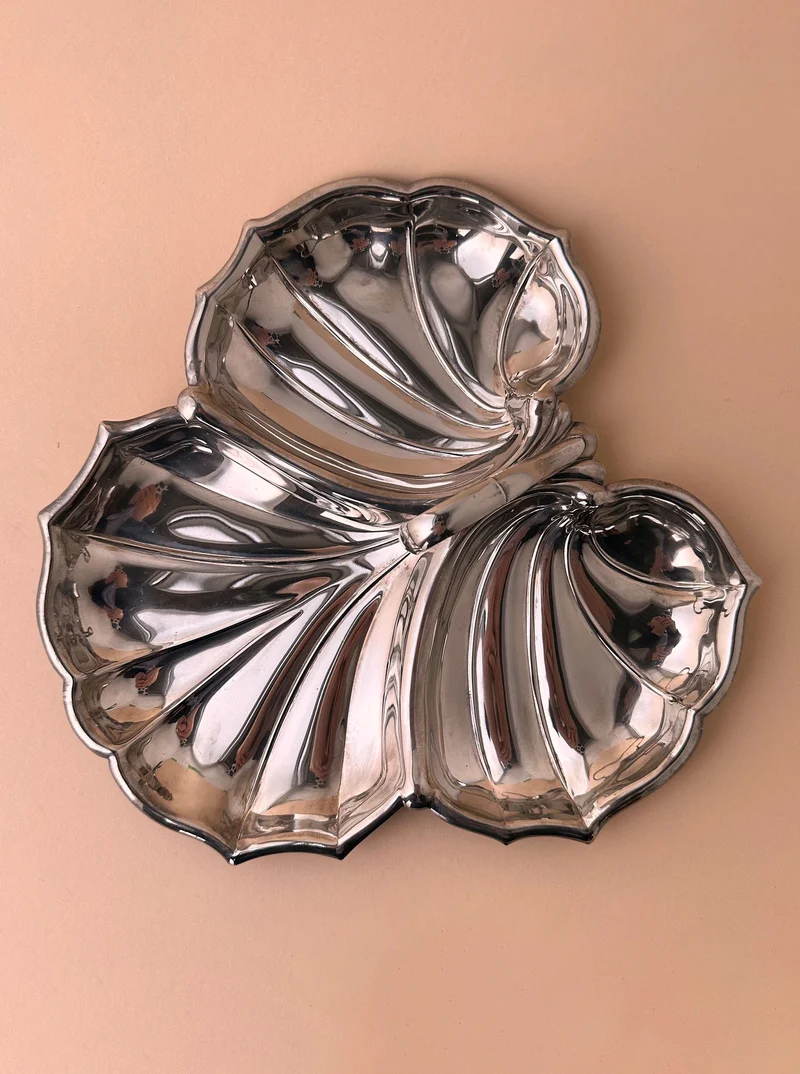 Silver Plated Shell Shaped Tender in Art Deco Revival Style