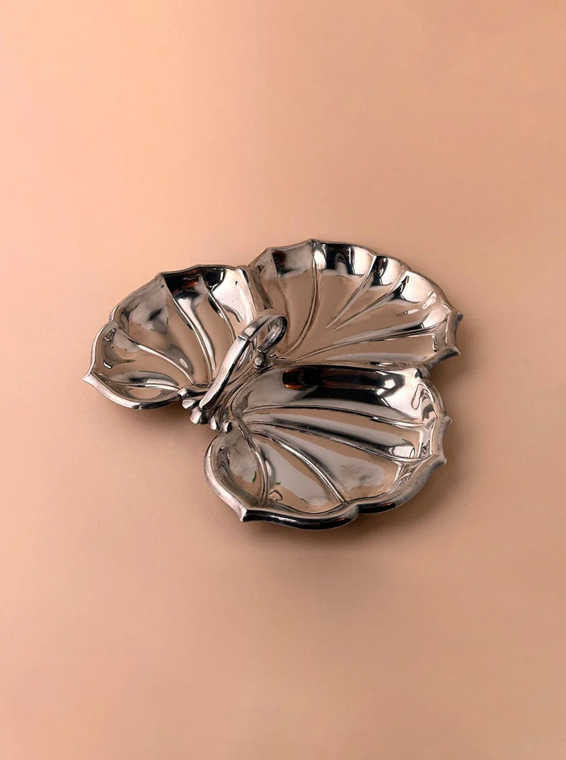 Silver Plated Shell Shaped Tender in Art Deco Revival Style