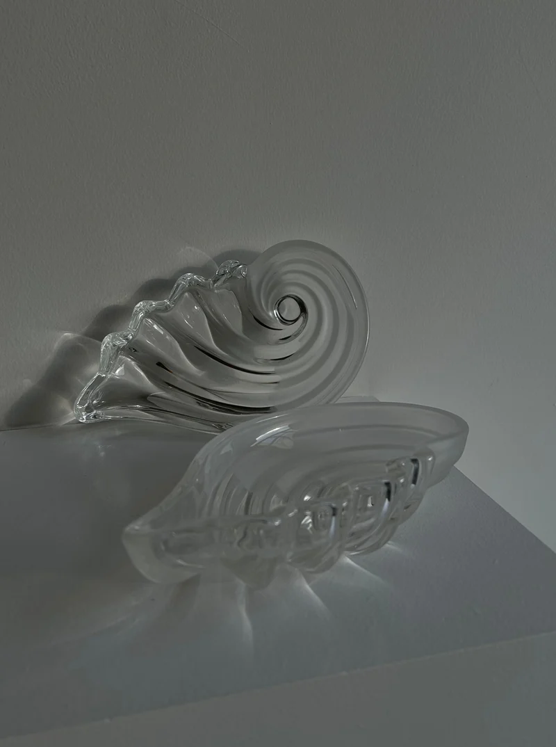 Glass Shell Butter Dish