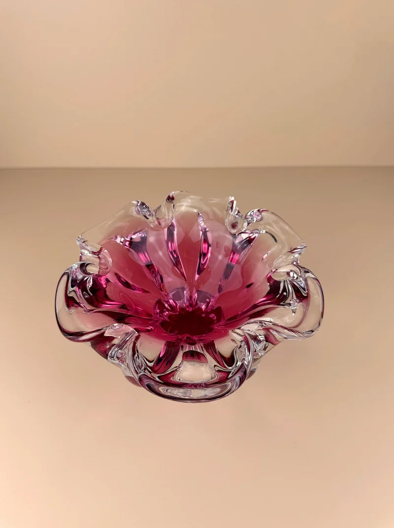 Bohemian Cranberry Red bowl by Josef Hospodka