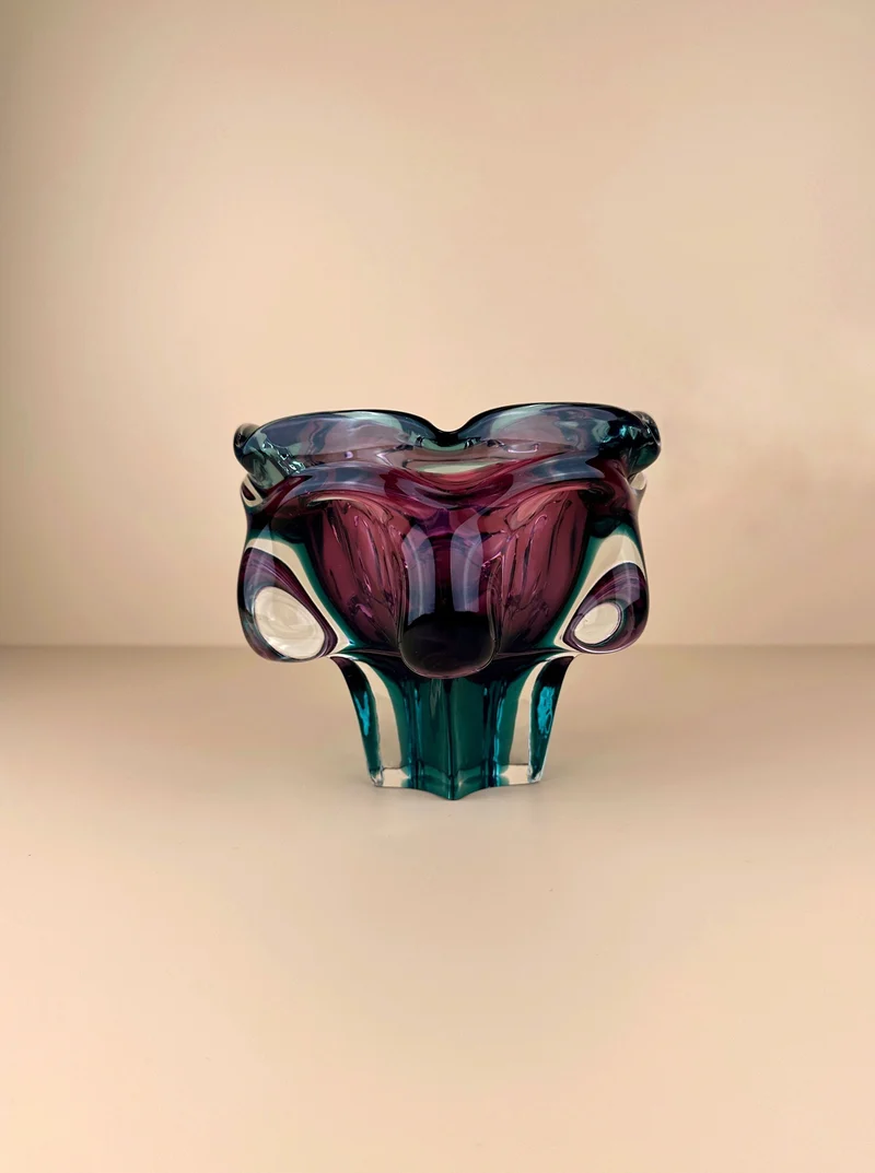 Large Bohemian Bowl in two tone technique