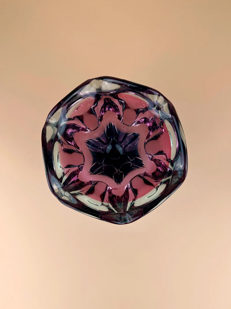 Large Bohemian Bowl in two tone technique