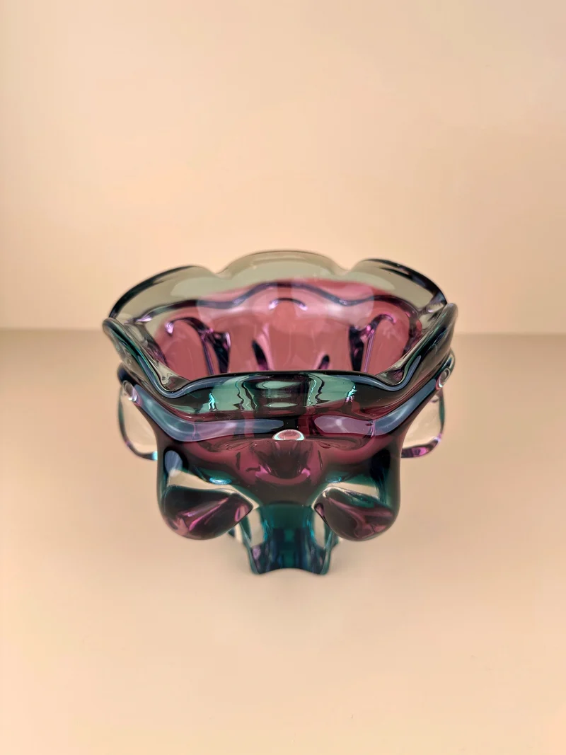 Large Bohemian Bowl in two tone technique