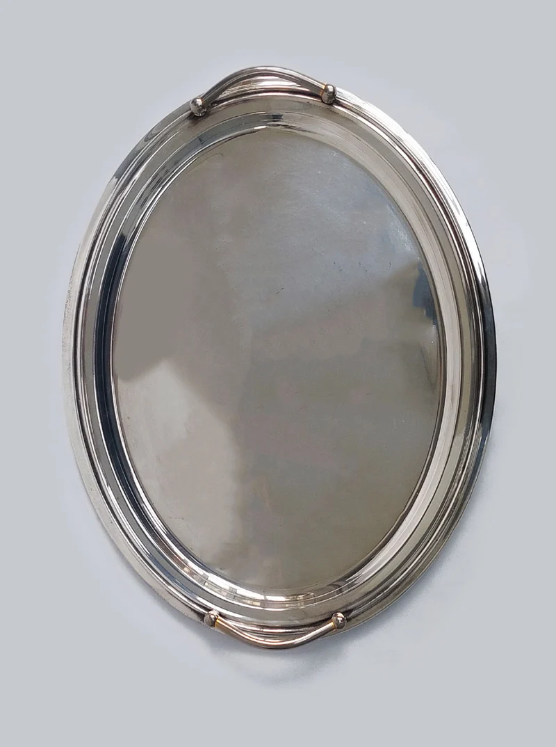 Large Silver-Plated Oval Tray