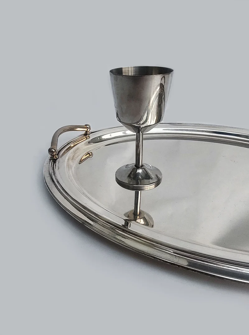 Large Silver-Plated Oval Tray