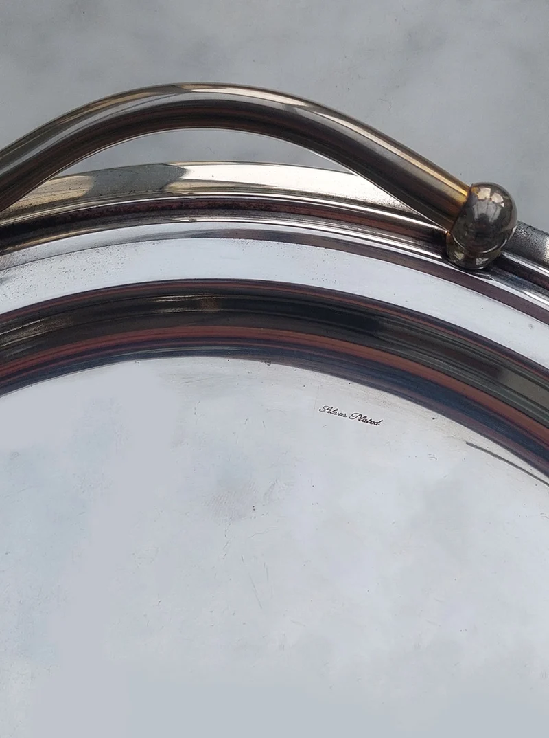 Large Silver-Plated Oval Tray
