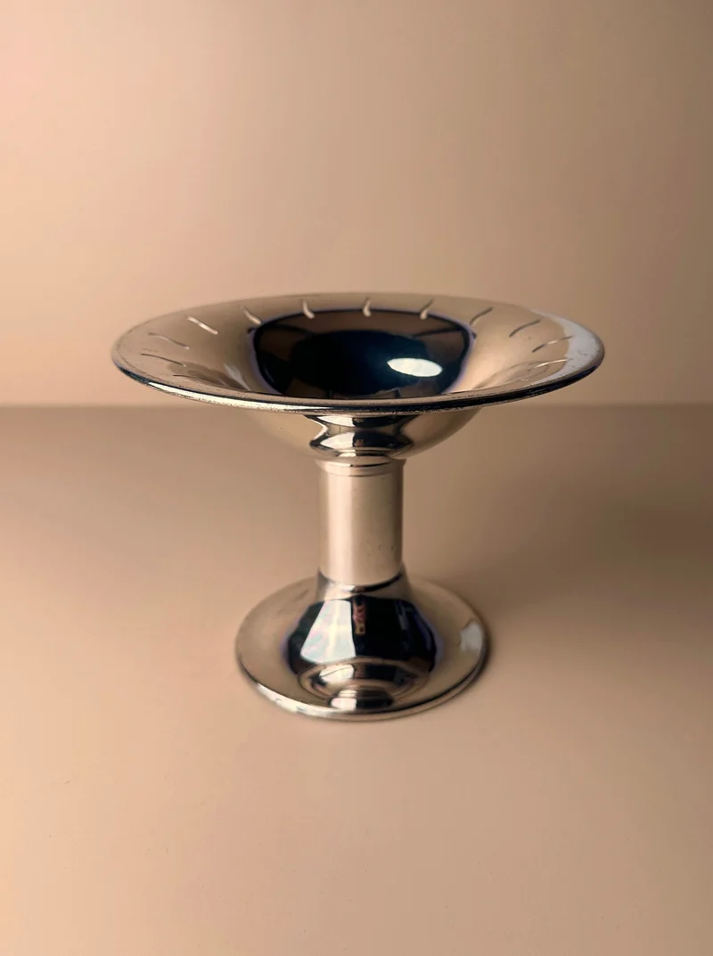 1980s silver-plated foot bowl