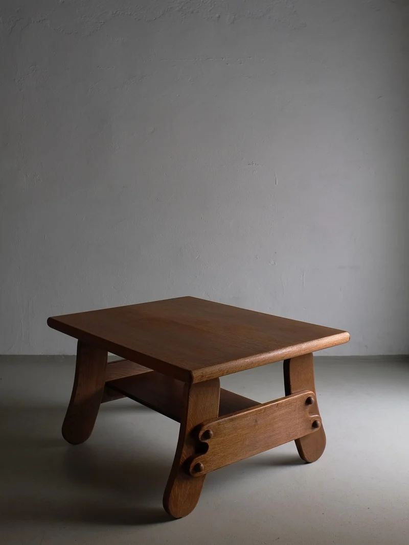 Brutalist Oak Coffee Table | Netherlands | 1970s