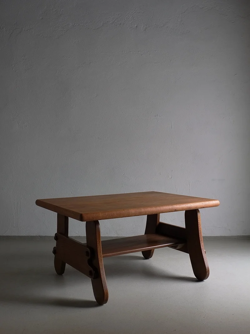 Brutalist Oak Coffee Table | Netherlands | 1970s