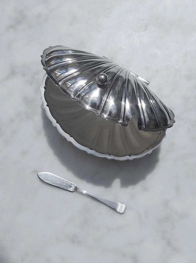 Shell Silver-Plated Butter Dish