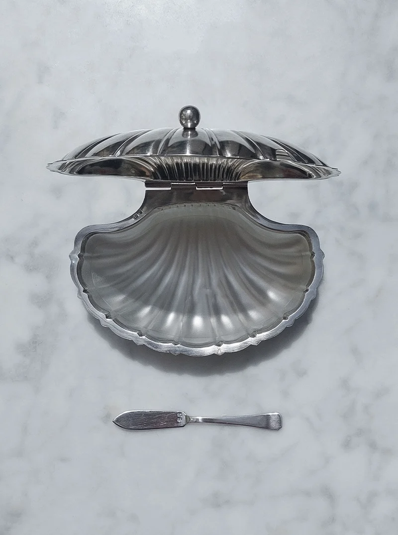 Shell Silver-Plated Butter Dish