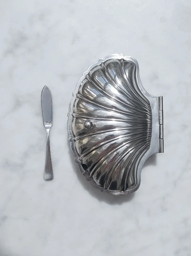 Shell Silver-Plated Butter Dish