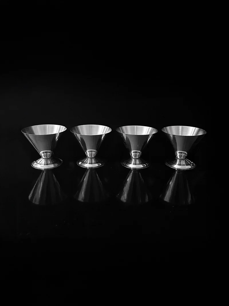 Set of 4 Italian Stainless Steel Dessert Cups