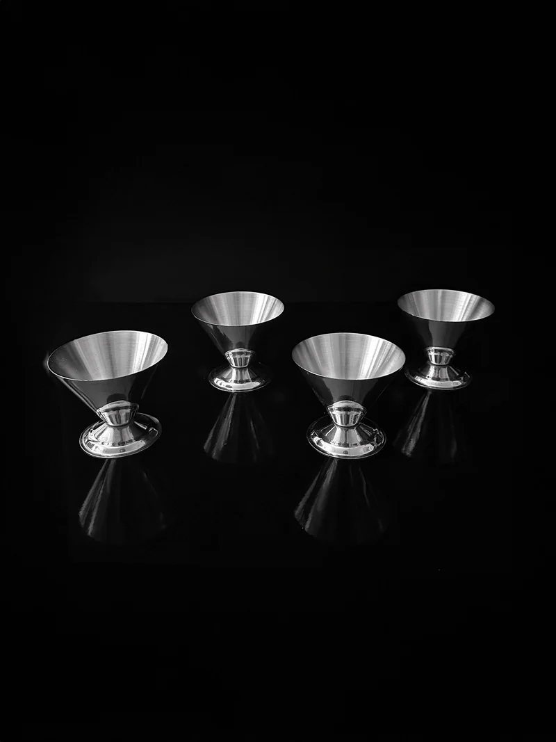 Set of 4 Italian Stainless Steel Dessert Cups