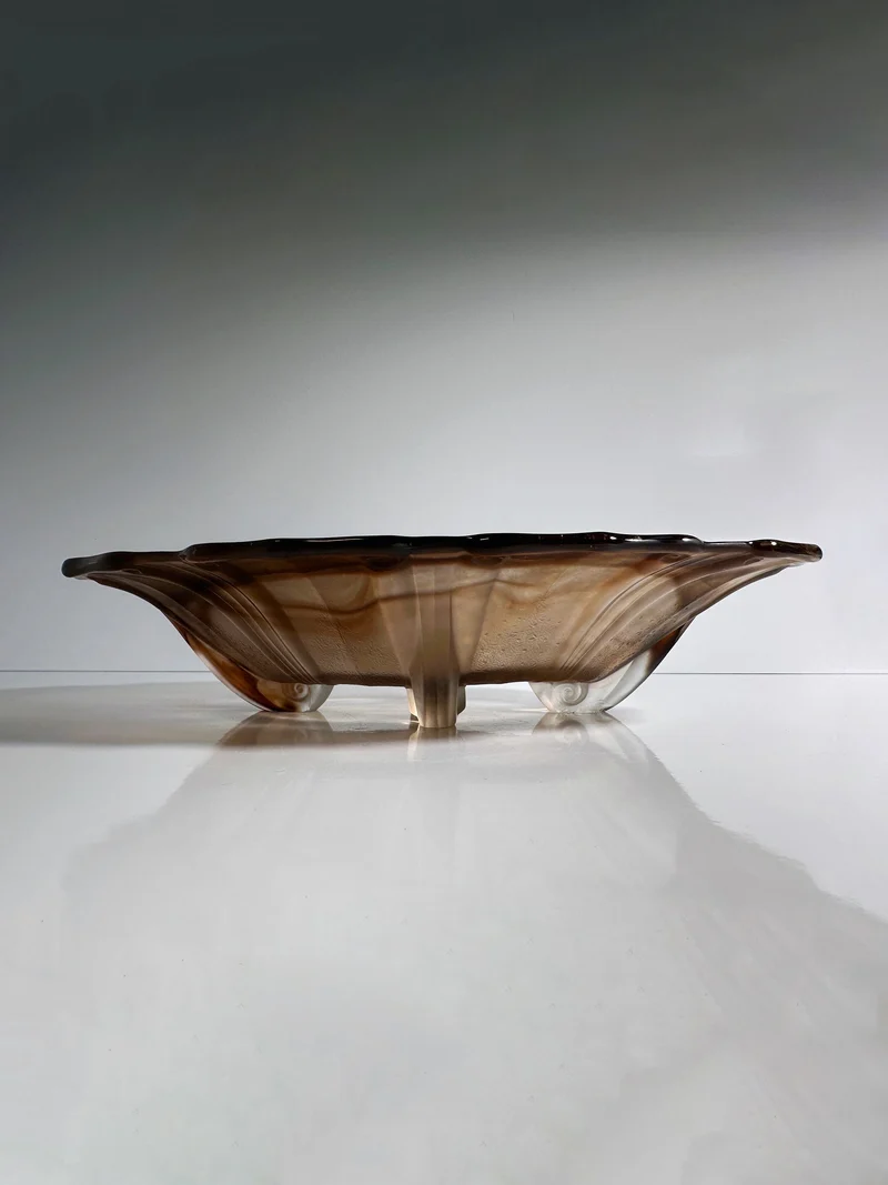 German Art Deco Cloud Glass Bowl circa 1930