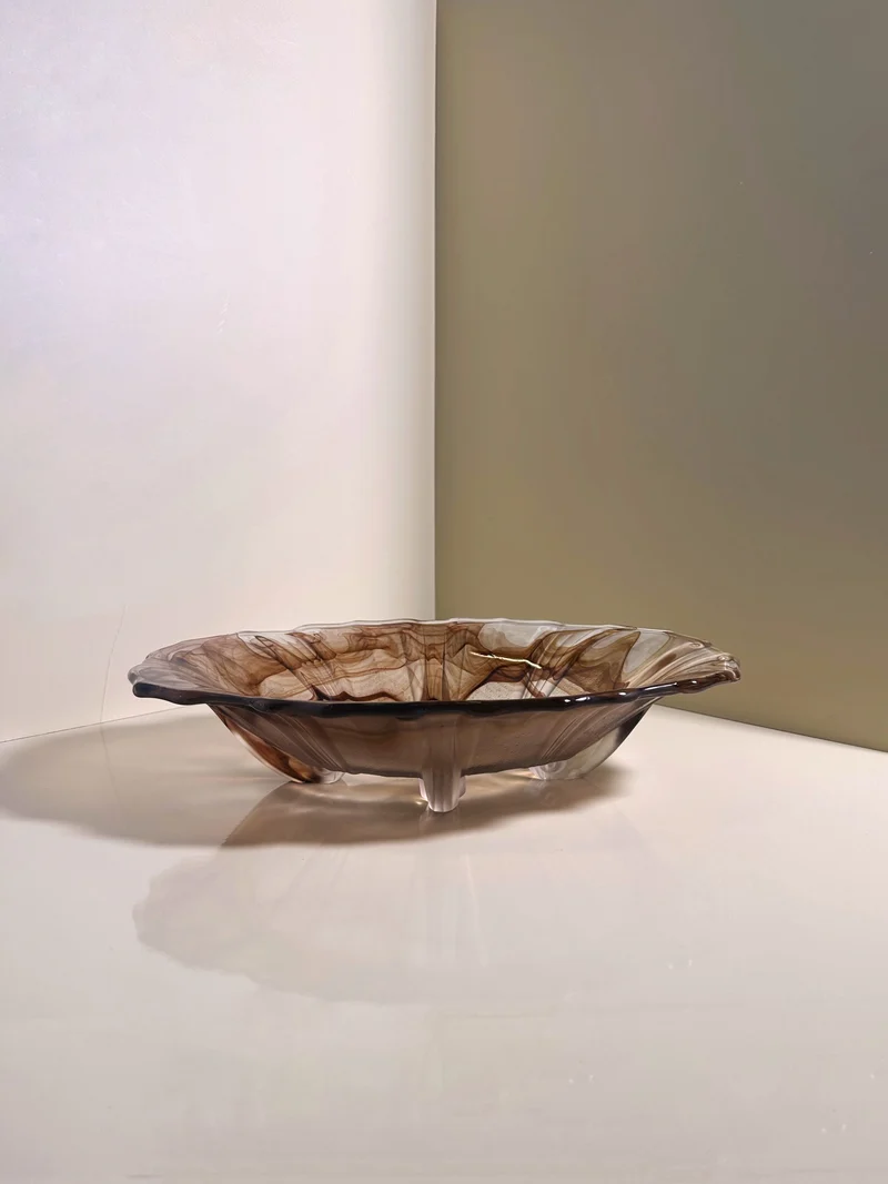 German Art Deco Cloud Glass Bowl circa 1930