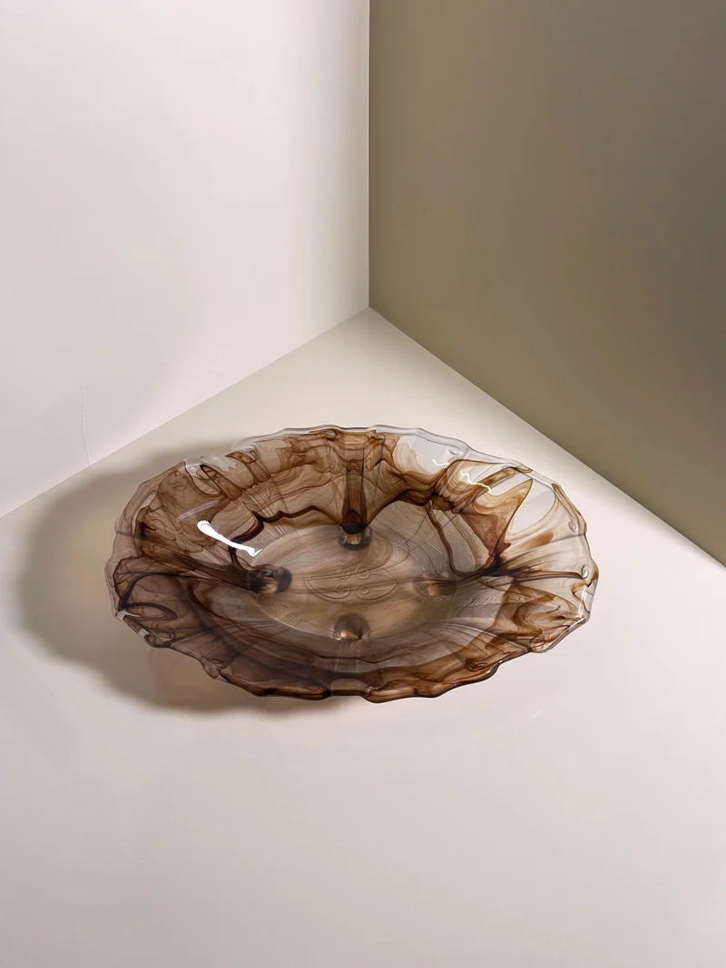 German Art Deco Cloud Glass Bowl circa 1930
