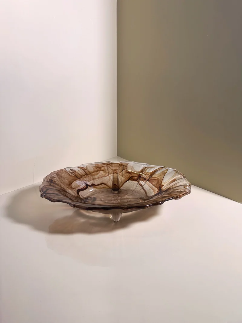 German Art Deco Cloud Glass Bowl circa 1930