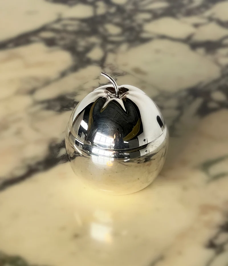 Silver Plated Apple Jam Pot