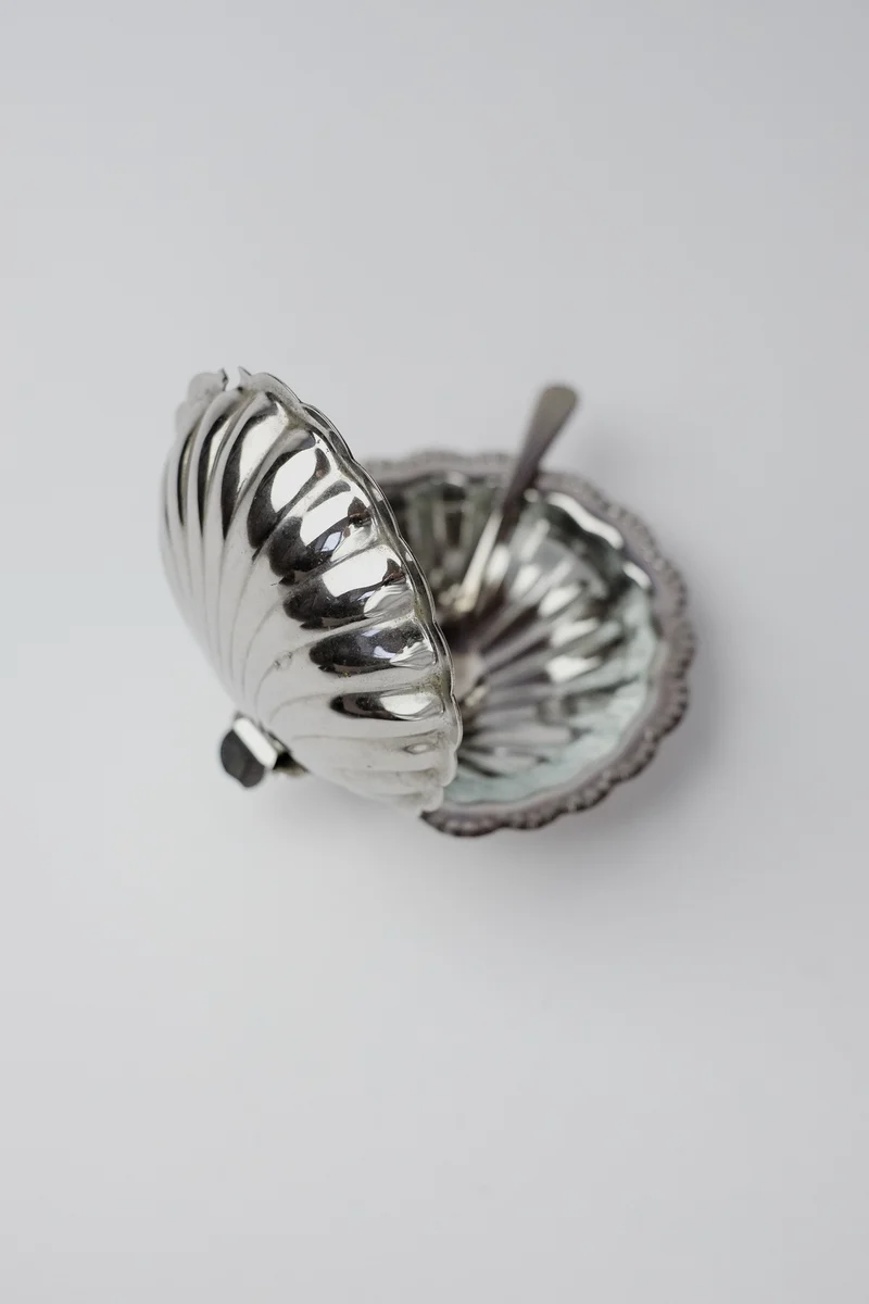 Shell Shaped Butter Dish with Spoon