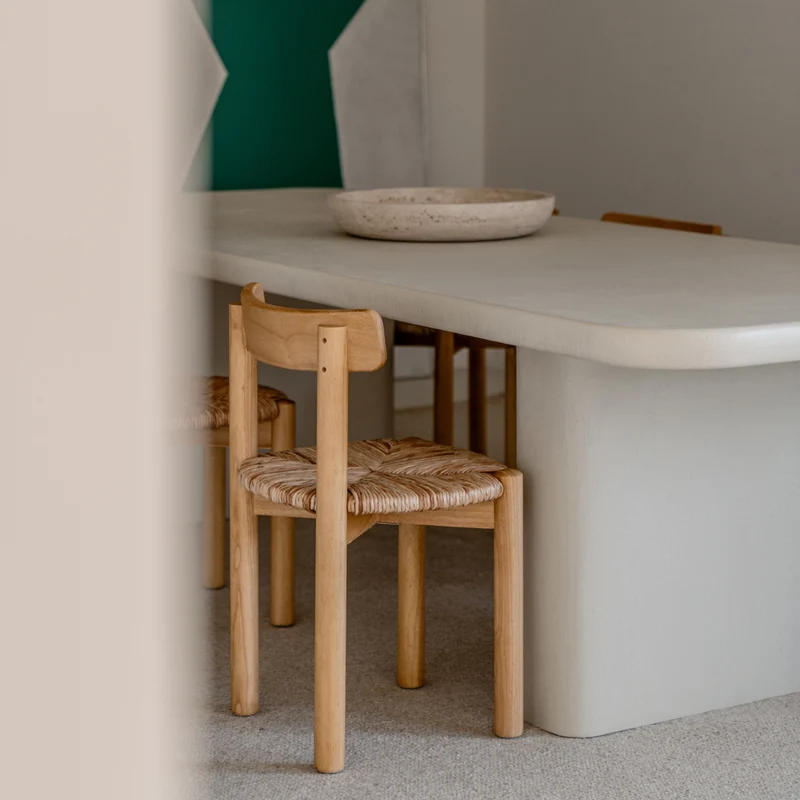Chaise de salle à manger Arlo - Chêne - Assise tissée couleur naturelle