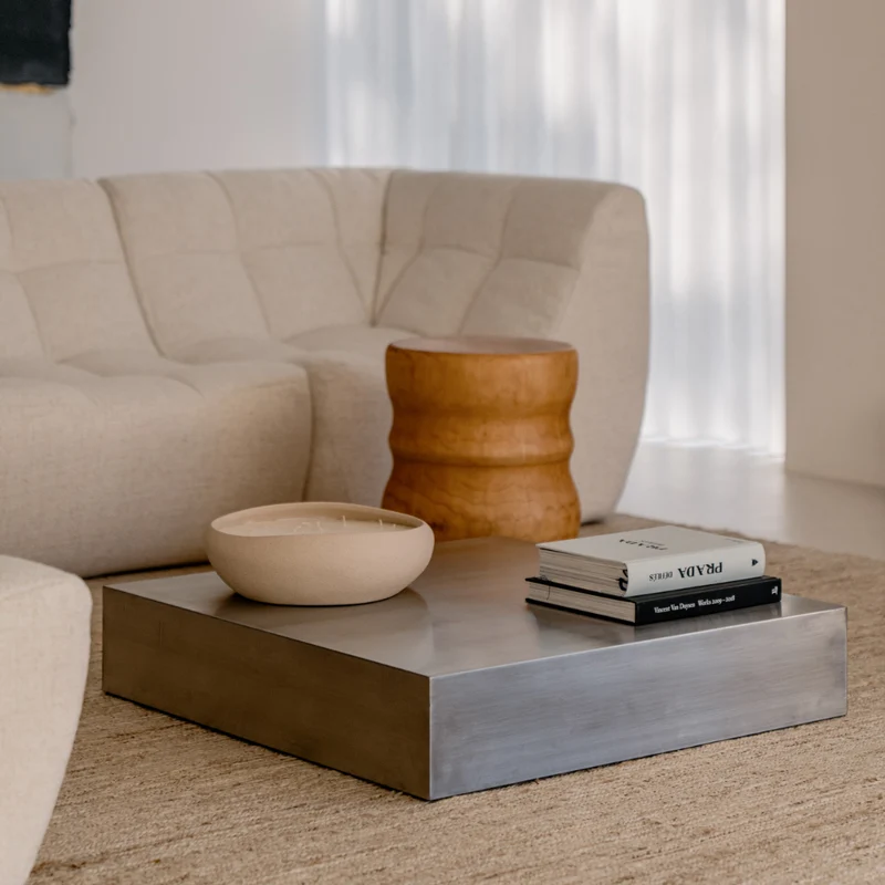 Table basse carrée Sienna - 80 cm - Acier inoxydable