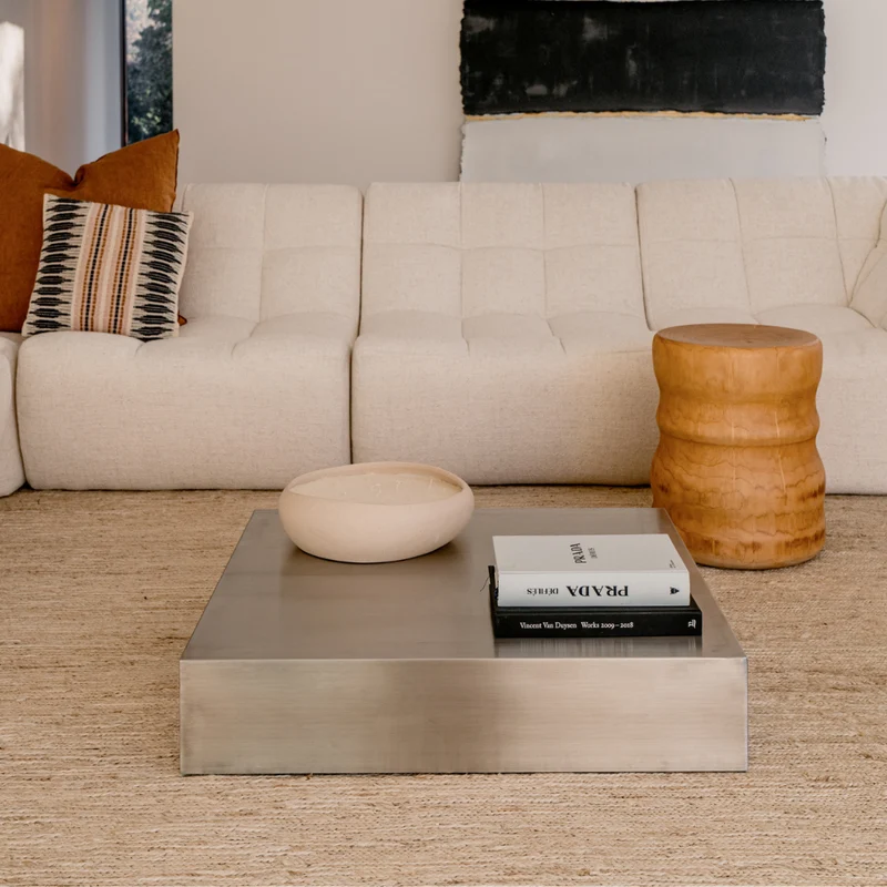Table basse carrée Sienna - 80 cm - Acier inoxydable
