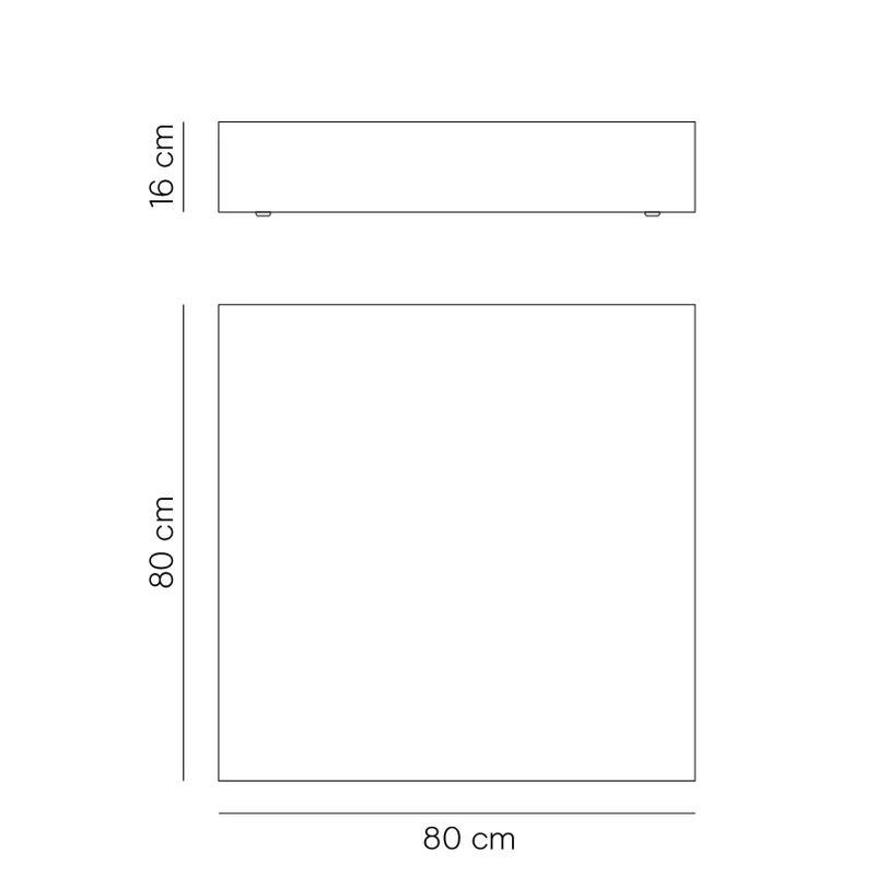 Table basse carrée Sienna - 80 cm - Acier inoxydable