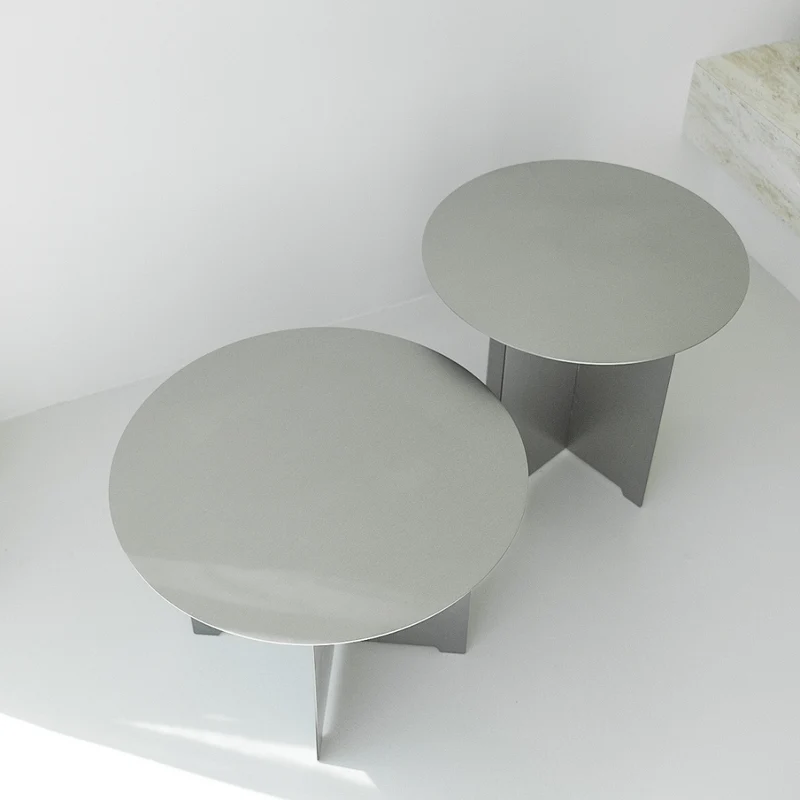 Table basse ronde Golbey - D50 H35 - Acier inoxydable - Grand