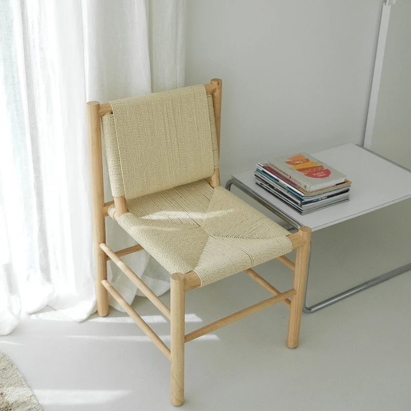Chaise de salle à manger Charly - Chêne/ Rotin naturel