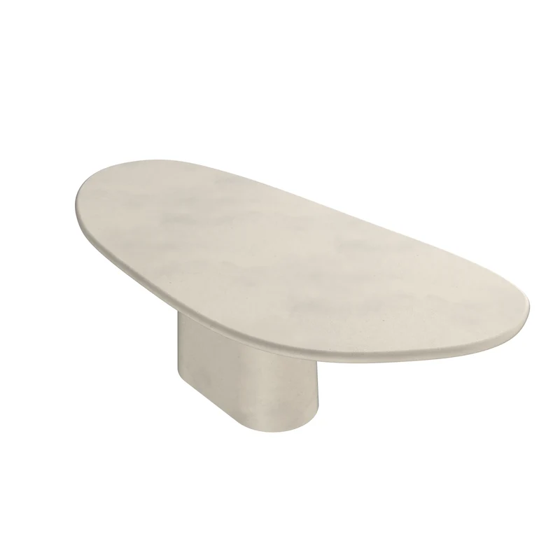 Table de jardin ovale forme organique - Anvers - MicroSkin - 240 cm ou 260 cm - Latte Nuageux