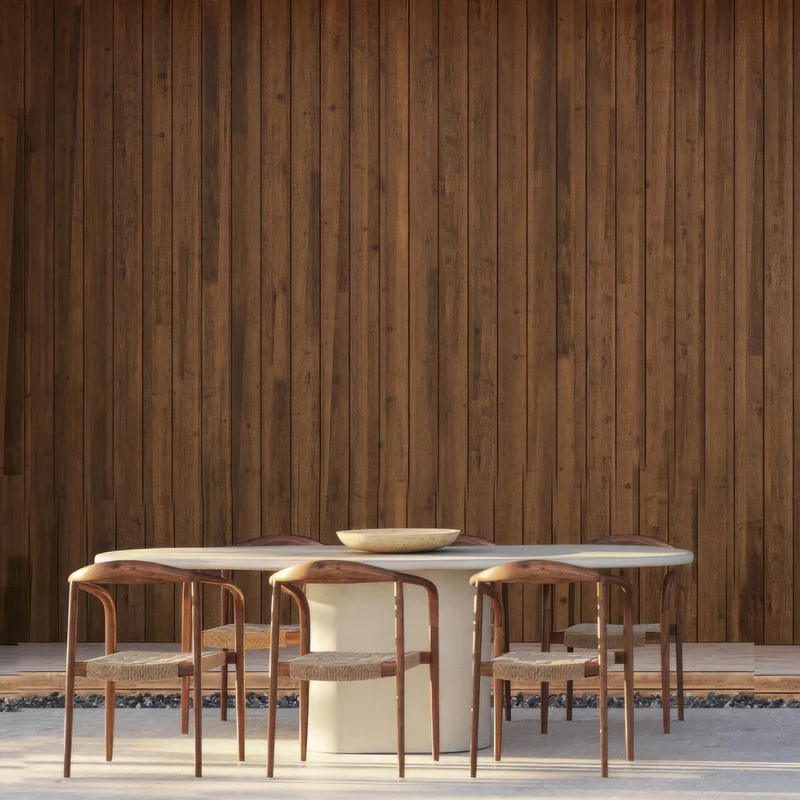 Table de jardin Beige Limoges - 230 cm - Latte - Béton-ciment - Finition structurée