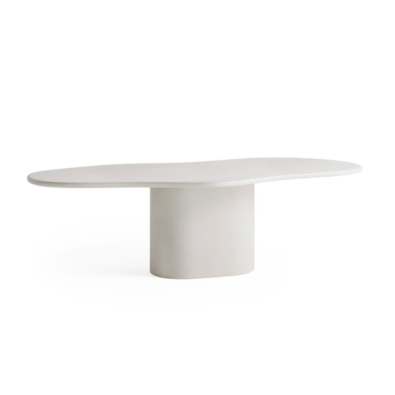 Table de jardin Beige Limoges - 230 cm - Latte - Béton-ciment - Finition structurée