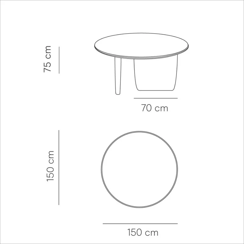 Pannes Eettafel - StoneSkin Latte - 150 cm