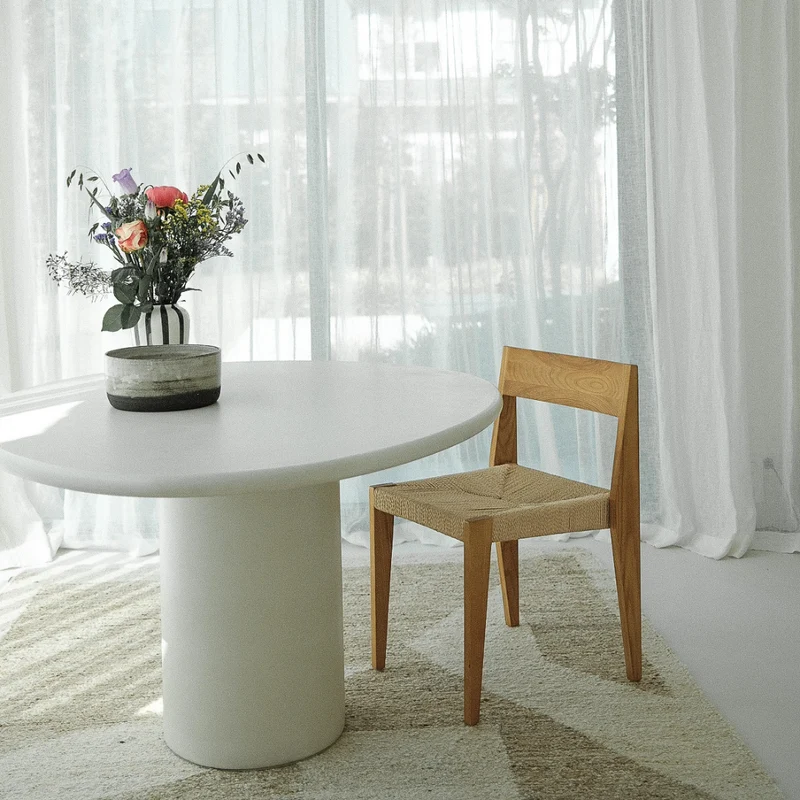 Chaise de salle à manger Chantelle - Chêne foncé - Frêne avec assise tissée