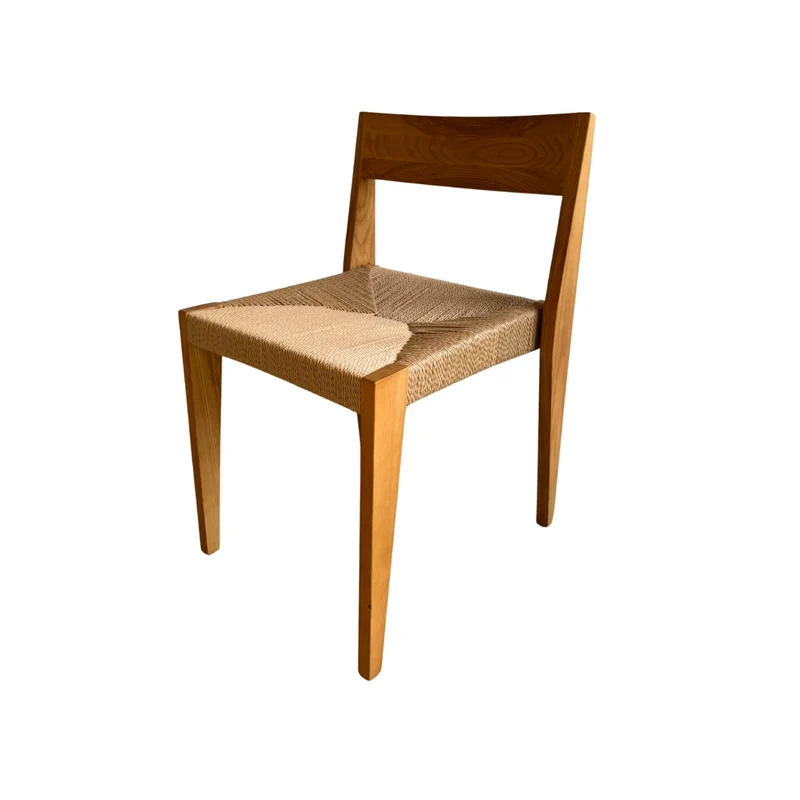 Chaise de salle à manger Chantelle - Chêne foncé - Frêne avec assise tissée